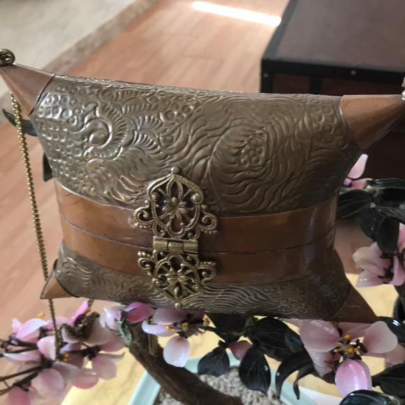 antique Jewelry - Antique copper brass billow purse